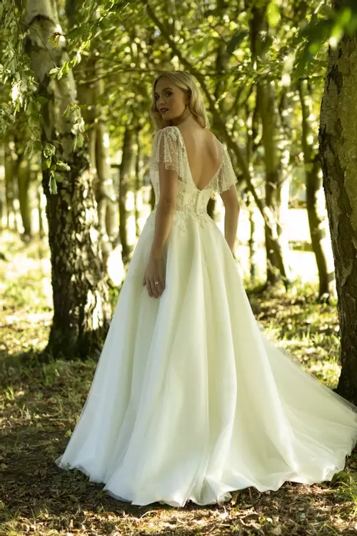 Chloe Vintage Style Embroidered Boho Wedding Dress Brighton Belle